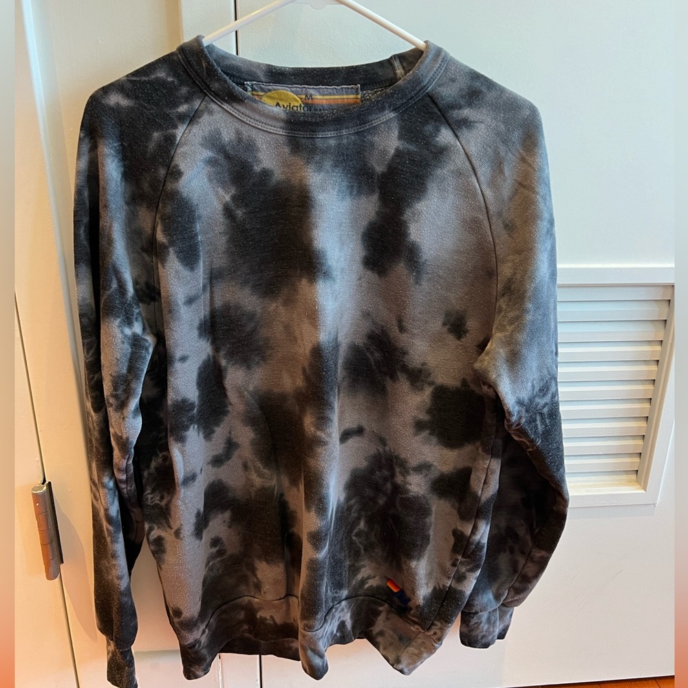 Unisex Aviator Nation Hand Dyed Crew Neck Sweatshirt, Medium